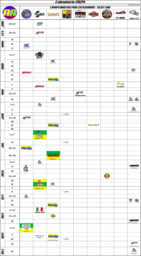 Calendário Academia do Autorama